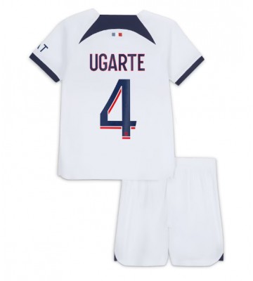 Maillot de foot Paris Saint-Germain Manuel Ugarte #4 Extérieur enfant 2023-24 Manches Courte (+ pantalon court)